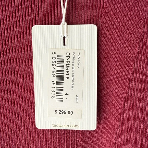 Ted Baker Llorna Skater Dress in Rich Burgundy, L NWT - Picture 4 of 6